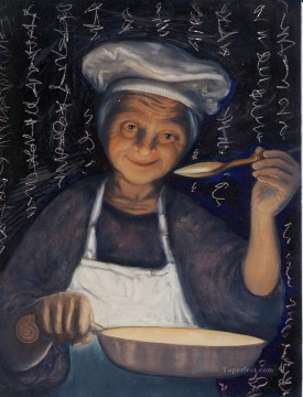 魔女 Painting - スープキッチンの魔女